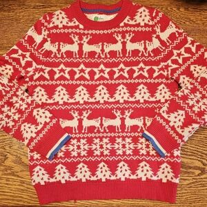 Boden Chunky Knit Fishermans holiday sweater, size 8-9 years